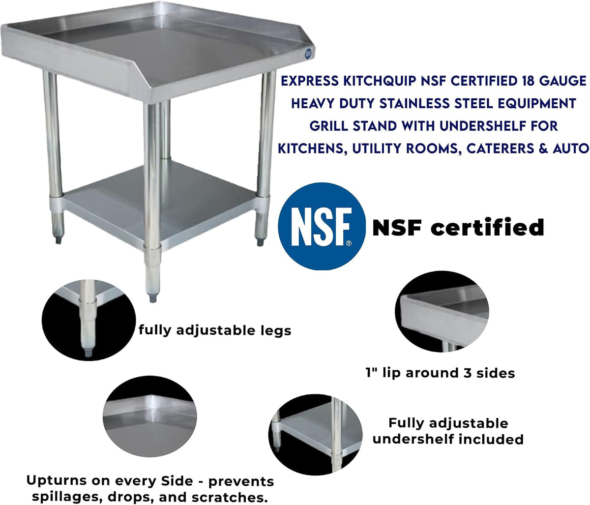 12" x 30" Stainless Steel Equipment Stand, 24" Tall