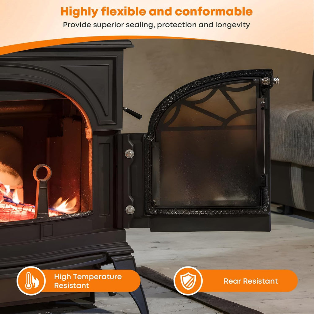 Stanbroil 1" x 84" Wood Stove Gasket Kit with High-Temperature Cement