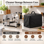 Meat Slicer Cover for Waring Pro Professional Electric Food Slicer FS150, Dustproof Protective Cover with Top Handle, Durable Full Coverage Design for Clean and Convenient Storage