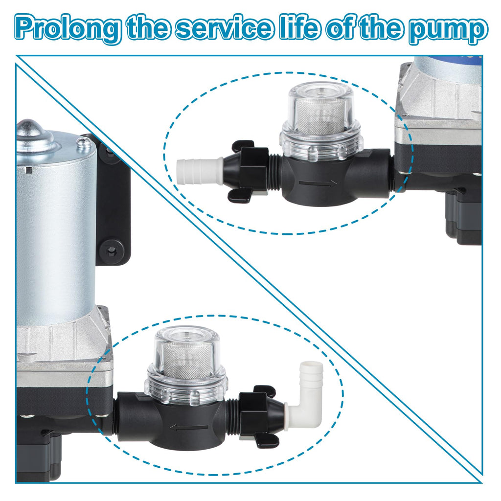 Dreyoo 1/2 Inch RV Pump Strainer, Compatible with Shurflo 255-313