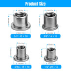 JERBOR 40PCS T-Shaped Weld Nuts, 4 Size 1/4"-20, 5/16"-18, 3/8"-16, 1/2"-13