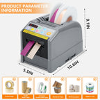 Upgraded Ceramic Roller Automatic Ribbon Cutting Machine, Automatic Tape Dispenser,Tape Width 6-60mm,Length 5-999mm