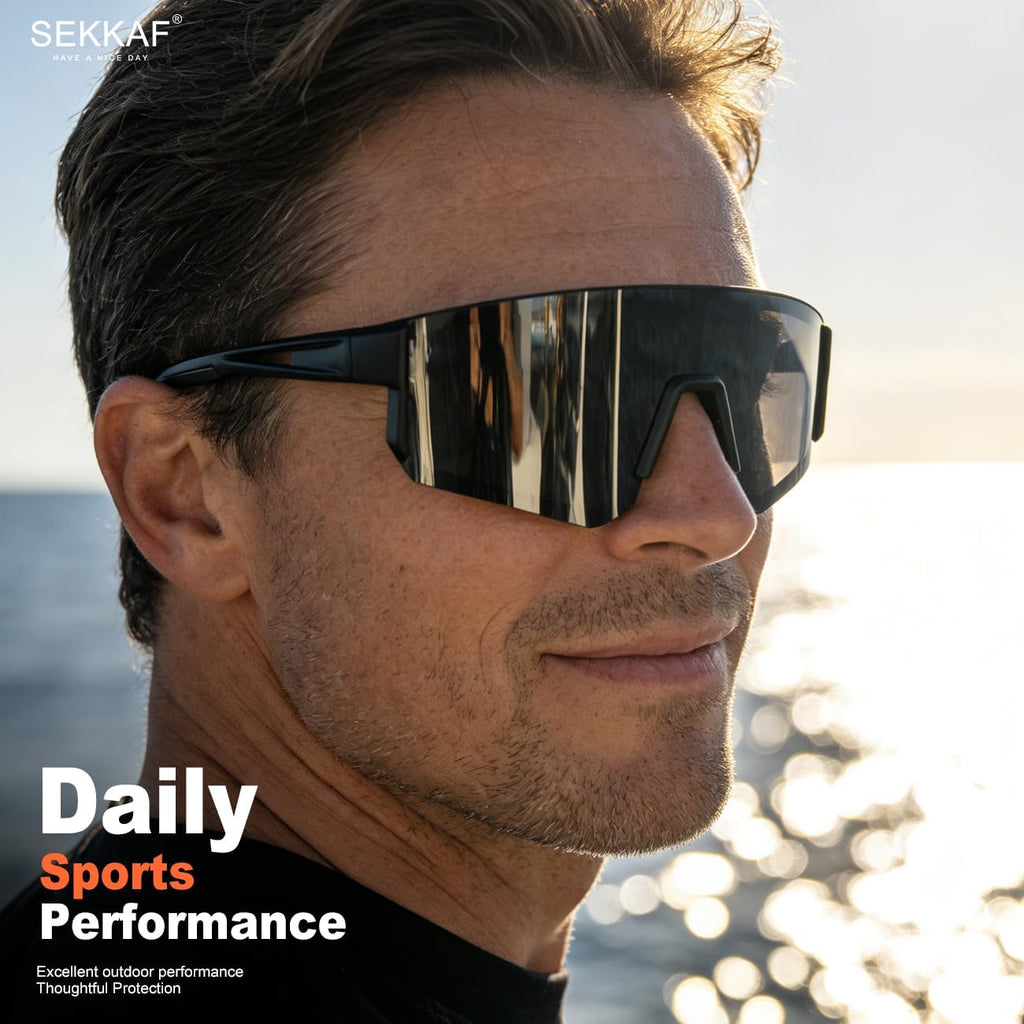 Polarized Sunglasses for Men Women - Sports Sunglasses for Running Baseball Driving Fishing Cycling UV400 Protection