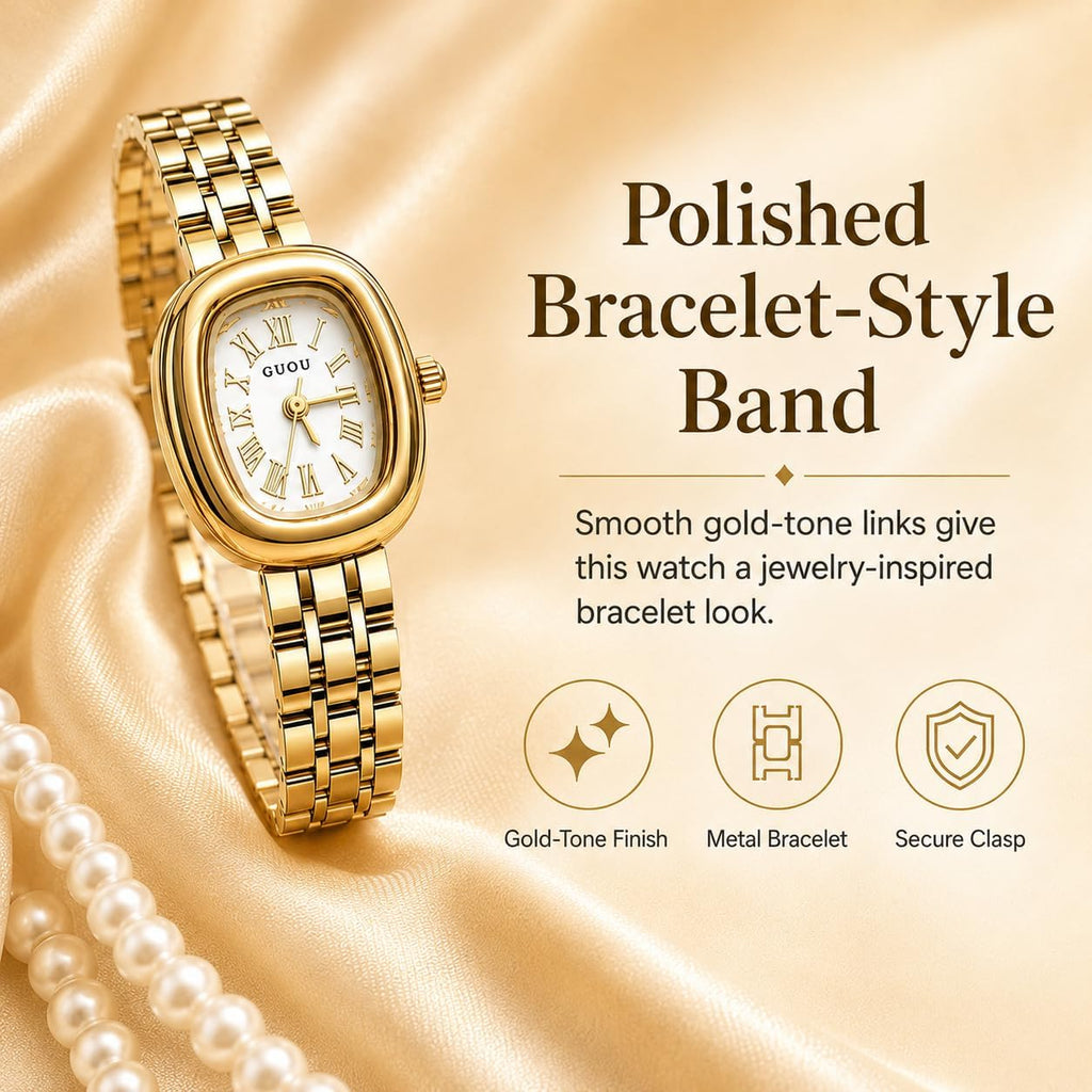 Women's Gold Dainty Bangle Watch Small Vintage Bracelet | Women’s Bracelet Watch Small Face Elegant Quartz Wristwatch