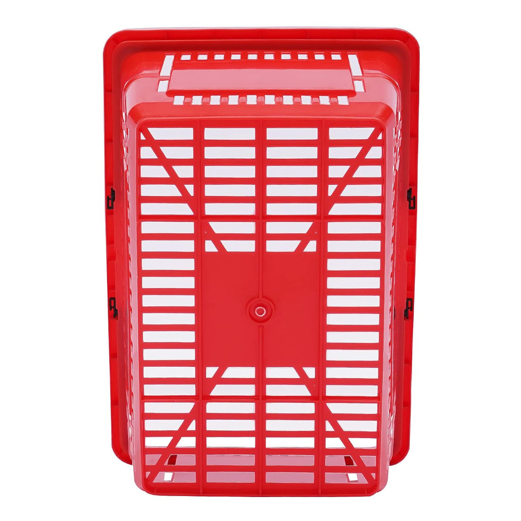 Shopping Basket, 17 * 12 * 9inch Set of 12 Freestanding Store Baskets w/Foldable Handle, Stackable Hand-held Basket