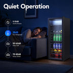 170 Can Beverage Refrigerator, Wine Cooler with 7 Adjustable Thermostat
