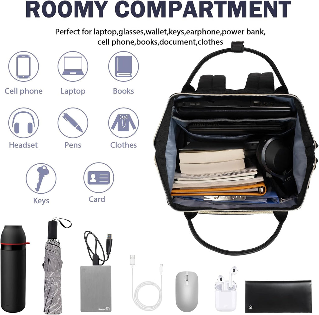 17 Inch Laptop Backpack for Women Fashion Computer Work Bag, Large Capacity Waterproof Backpack, College Daypack
