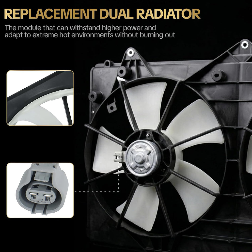620-531 Engine Radiator Cooling Fan Assembly for 2002-2006 Toyota Camry for 2002-2008 Toyota Solara 2.4L Replaces OE 620-545 1636103071