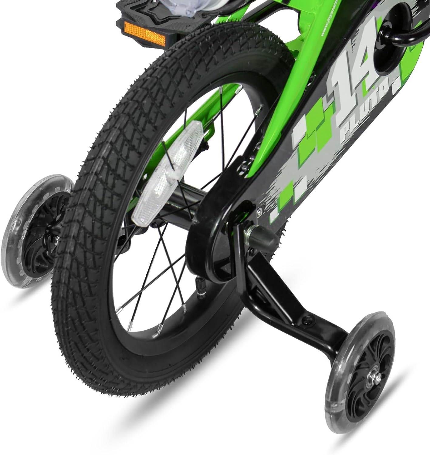 Pluto 12 14 16 18 20 Inch Kids Bike with Light Up Training Wheels, Kids' Bicycle for Boys Girls Age 3-12 Years