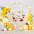 Round Backdrop Stand 8FT Gold Wedding Balloon Arch Stand for Party