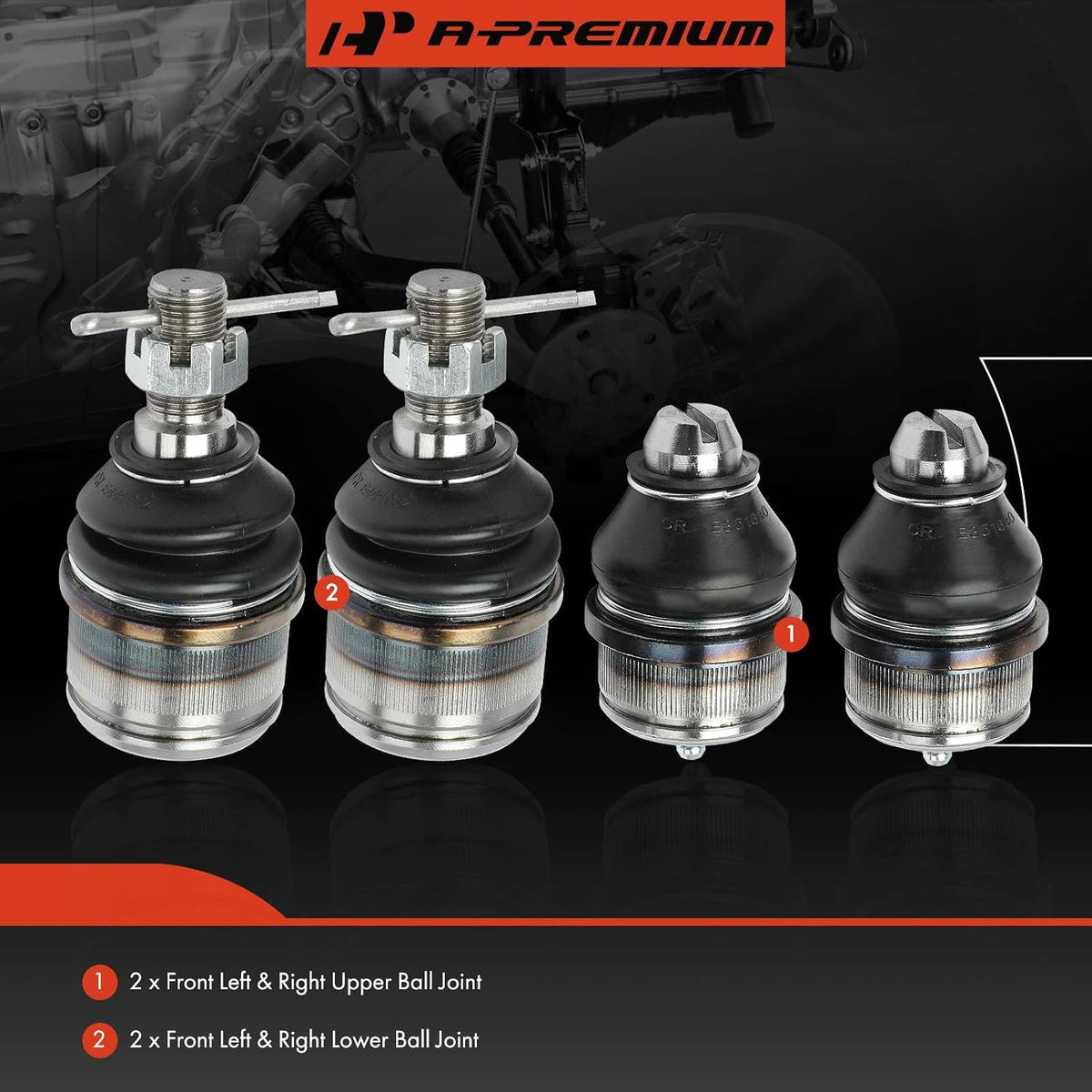 A-Premium Front Upper & Lower Ball Joint Kit, Compatible with Ford