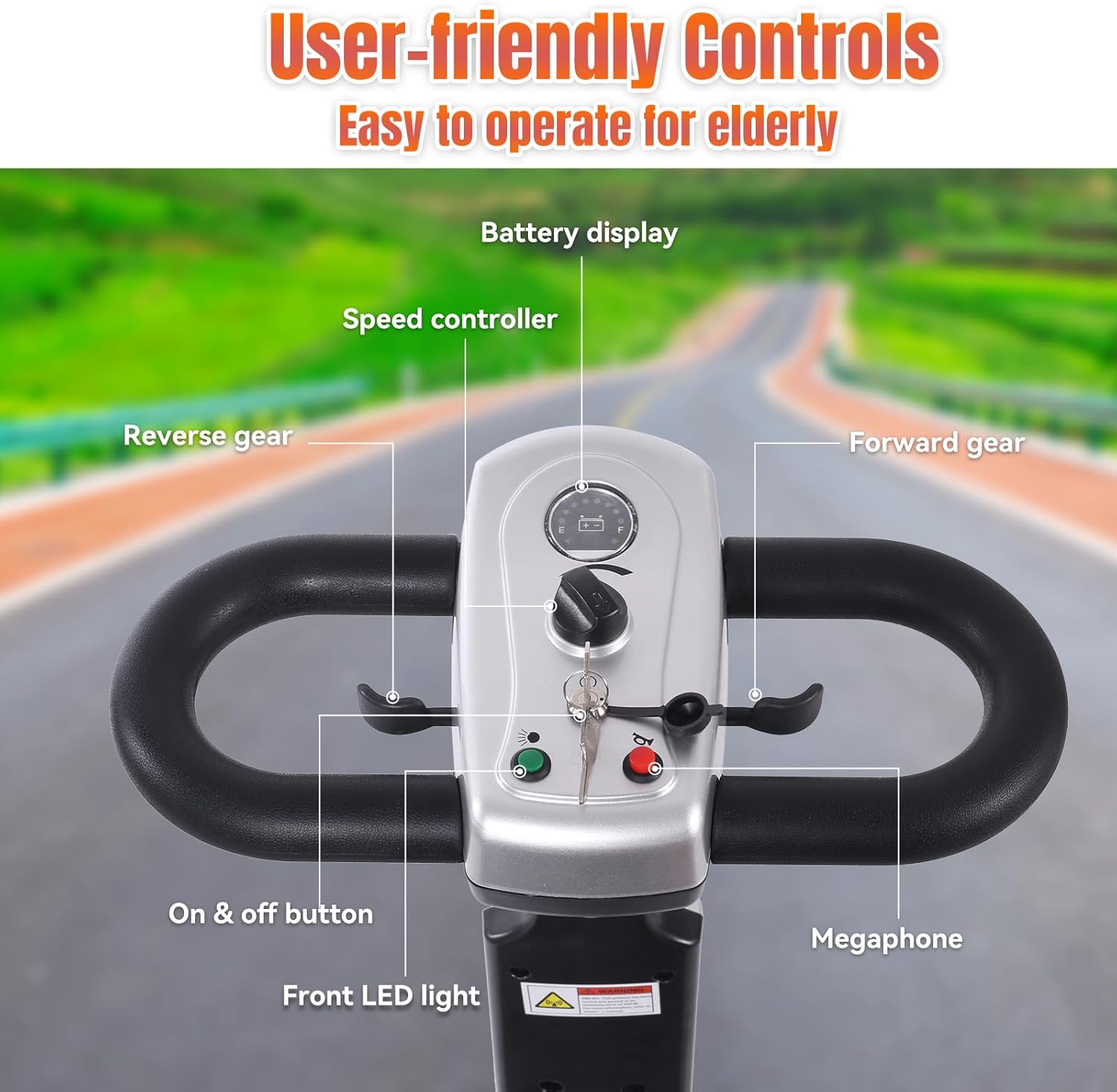 S-02 4 Wheel Electric Mobility Scooter Seniors Adult-419 LB Capacity
