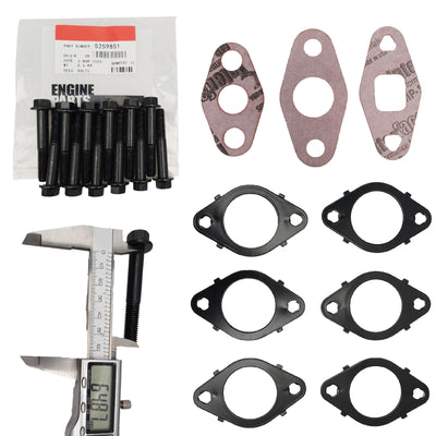 New Exhaust Manifold Gaskets with Bolts 5259851 3937479 3943191 Fits for Cummins ISL ISL-G QSL ISC QSC 8.3L 8.9L Engine