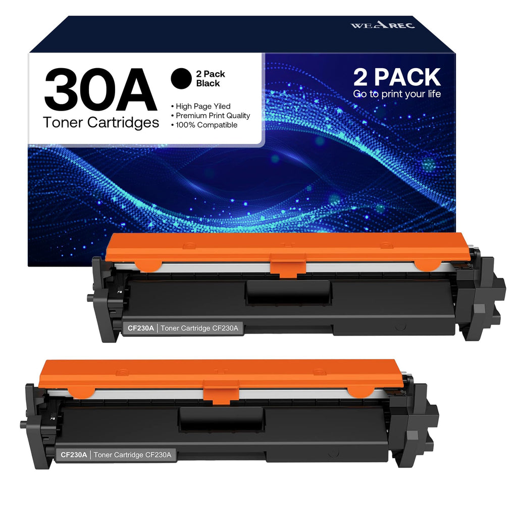 30A Black Toner Cartridge Replacement for HP 30A CF230A 30X, 2-Pack