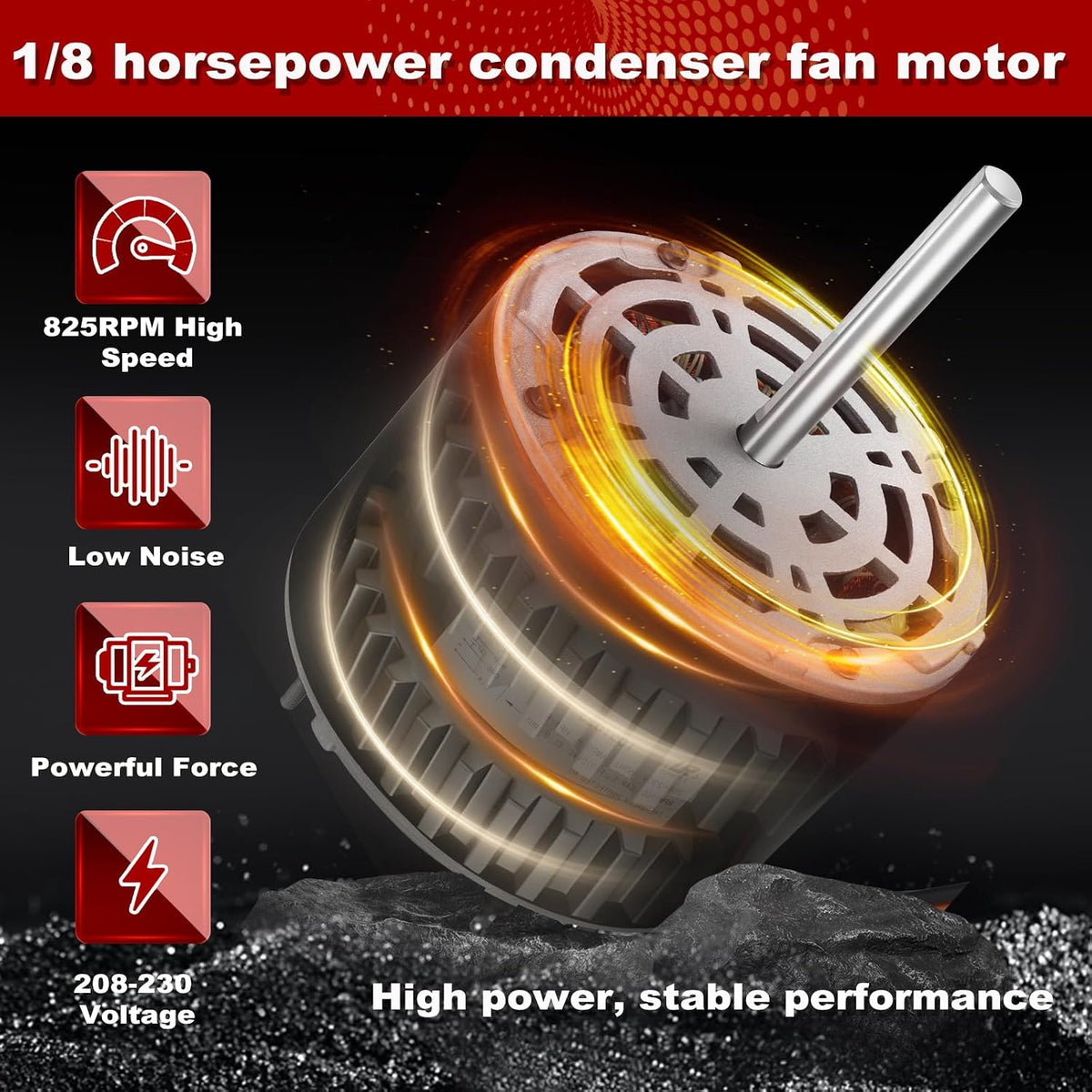 MOT18688 Condenser Fan Motor 1/8 HP, 208-230V, 1100 RPM