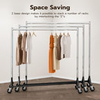 Commercial Z Base Garment Rack Hold 500LBS Heavy Duty Clothing Rack Adjustable Rolling Clothes Rack for Hanging