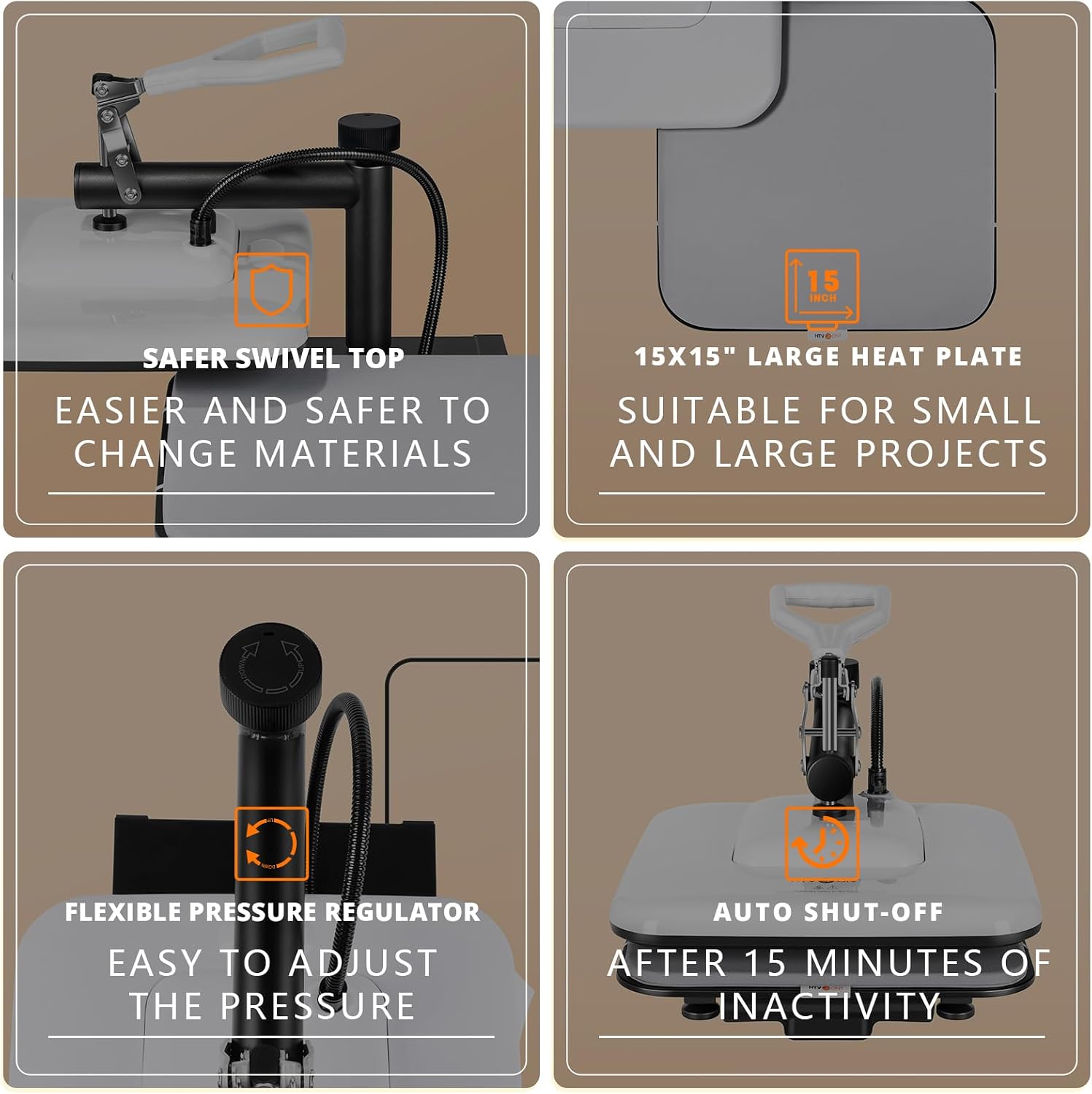Heat Press Machine for T Shirts - Heat Press 15x15 for Sublimation | DTF, HTV Vinyl Projects| Swing Away Heat Press