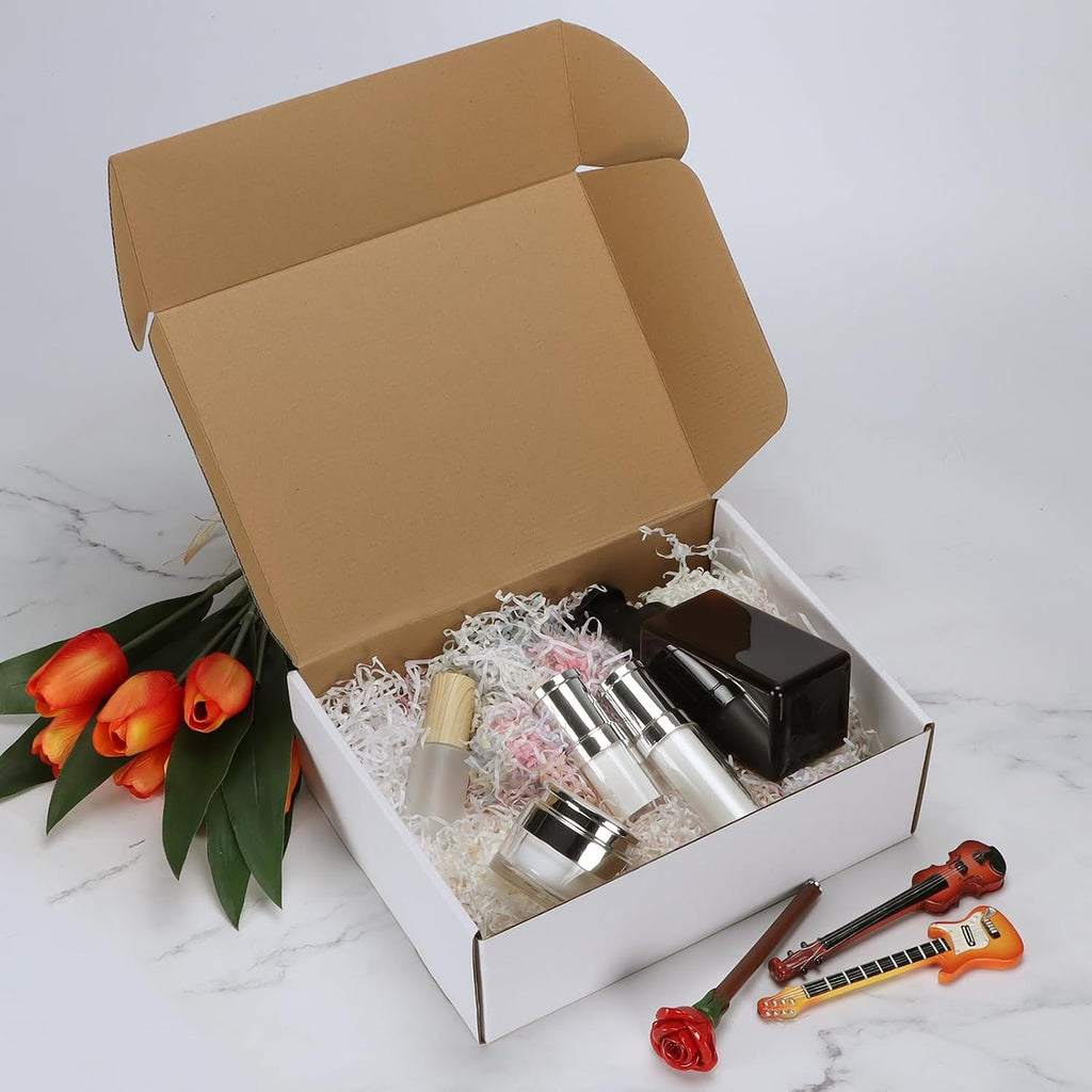12x9x4 inches Shipping Boxes Set of 1, White Corrugated Cardboard Mailer Box for Packing, Mailing, Small Business