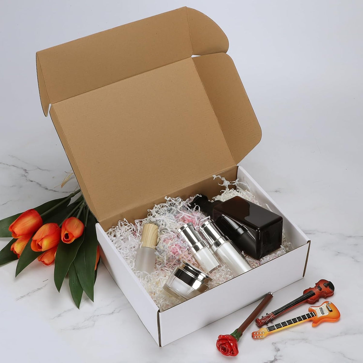 12x9x4 inches Shipping Boxes Set of 1, White Corrugated Cardboard Mailer Box for Packing, Mailing, Small Business