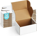 Shipping Boxes 6x4x3 inches Small Mailing Boxes 50 Pack White Cardboard Corrugated Box Mailers