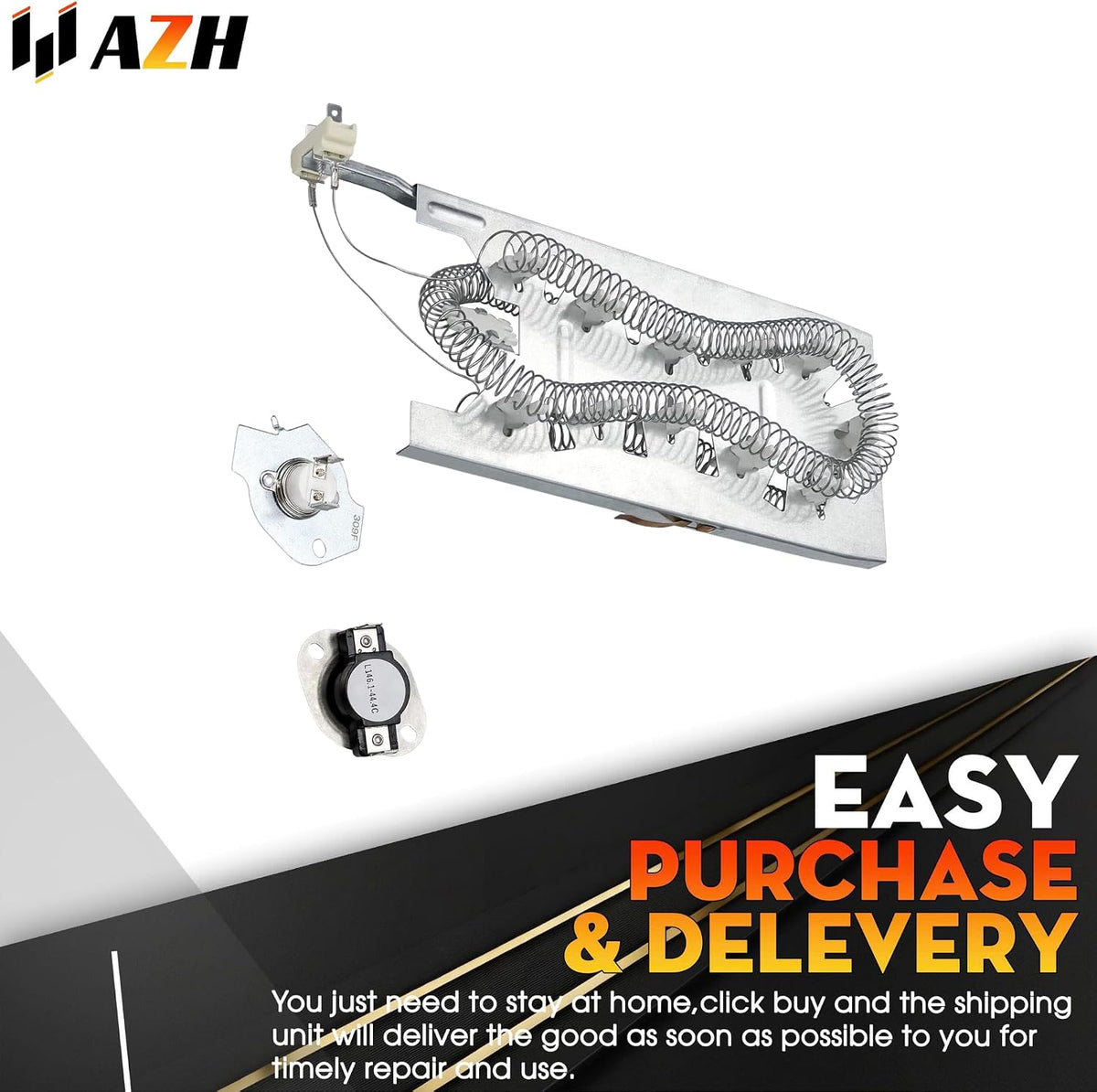 Heating Element Replacement For Whirlpool WED6120HW0 WED6120HW1 WED6620HC0 WED6620HC1 WED6620HC2 WED6620HW0 WED6620HW1 WED6620HW2 WED7120HC0 WED7120HC1 WED7120HW0 WED7120HW1 WED7540FW1 Dryer