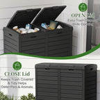 Outdoor Trash Can with Lid, 110 Gallon Garbage Can with Drip Tray