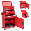 4-Drawer Rolling Tool Chest, 2-in-1 Large Storage Toolbox, Red