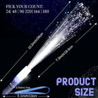 144 Pieces White Fiber Optic Wands Bulk LED Wedding Sparklers Send off Light up Wand Sticks with 3 Modes Flashing for