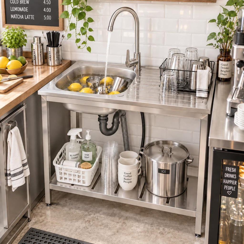 Stainless Steel Utility Sink, Freestanding Commercial Outdoor Utility Sink