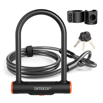 Bike U Lock Heavy Duty Bike Lock Bicycle Lock, 16mm U Lock and 6ft Length Security Cable with Sturdy Mounting Bracket