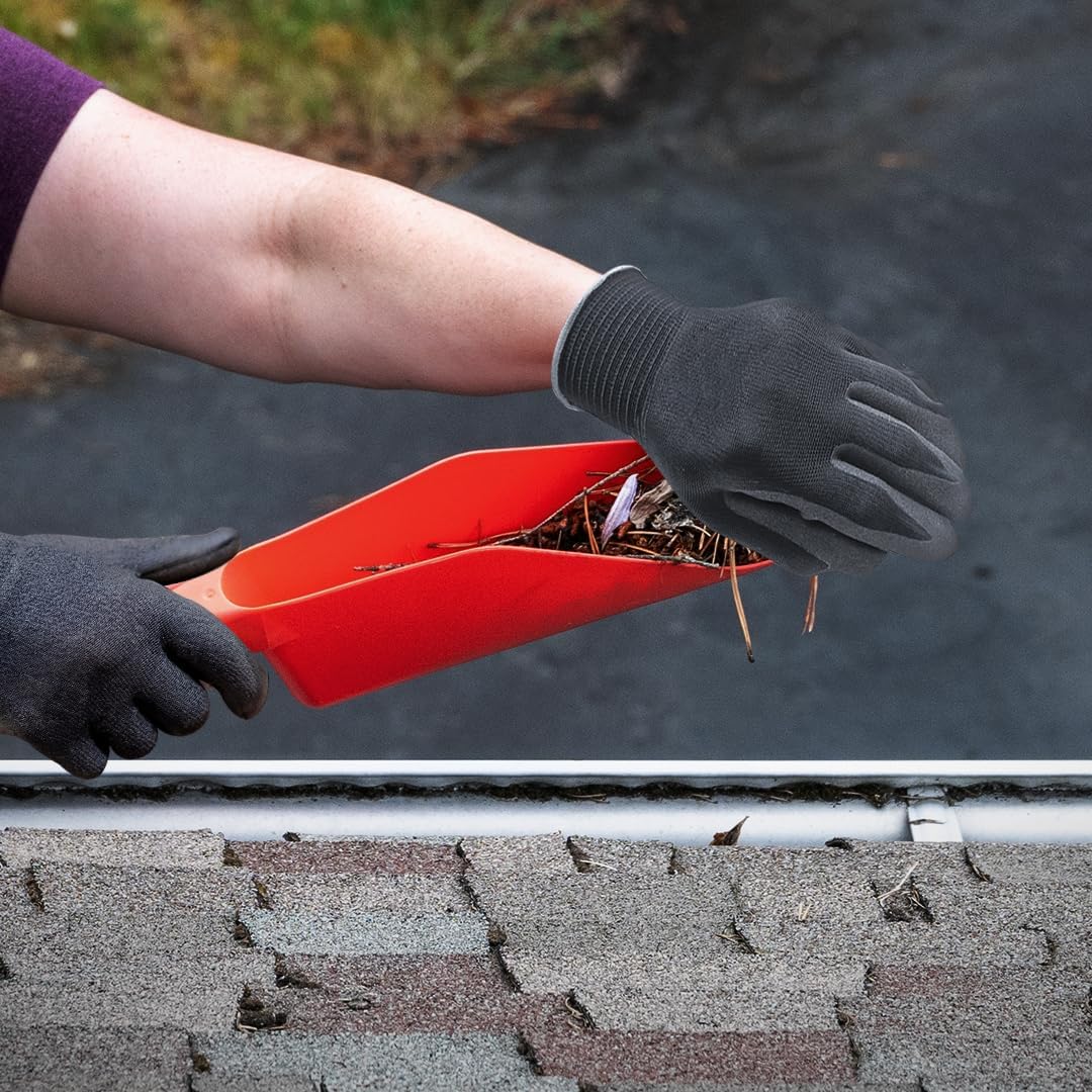 Gutter Scoop Cleaning Tools - Easy Removal of Leaves and Dirt - Deep Curved Gutter Scooper Shovel for Leaves &