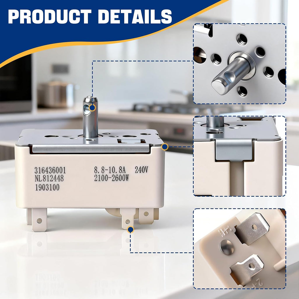 316436001 Range Infinite Switch 8 inch for Large Surface Burner