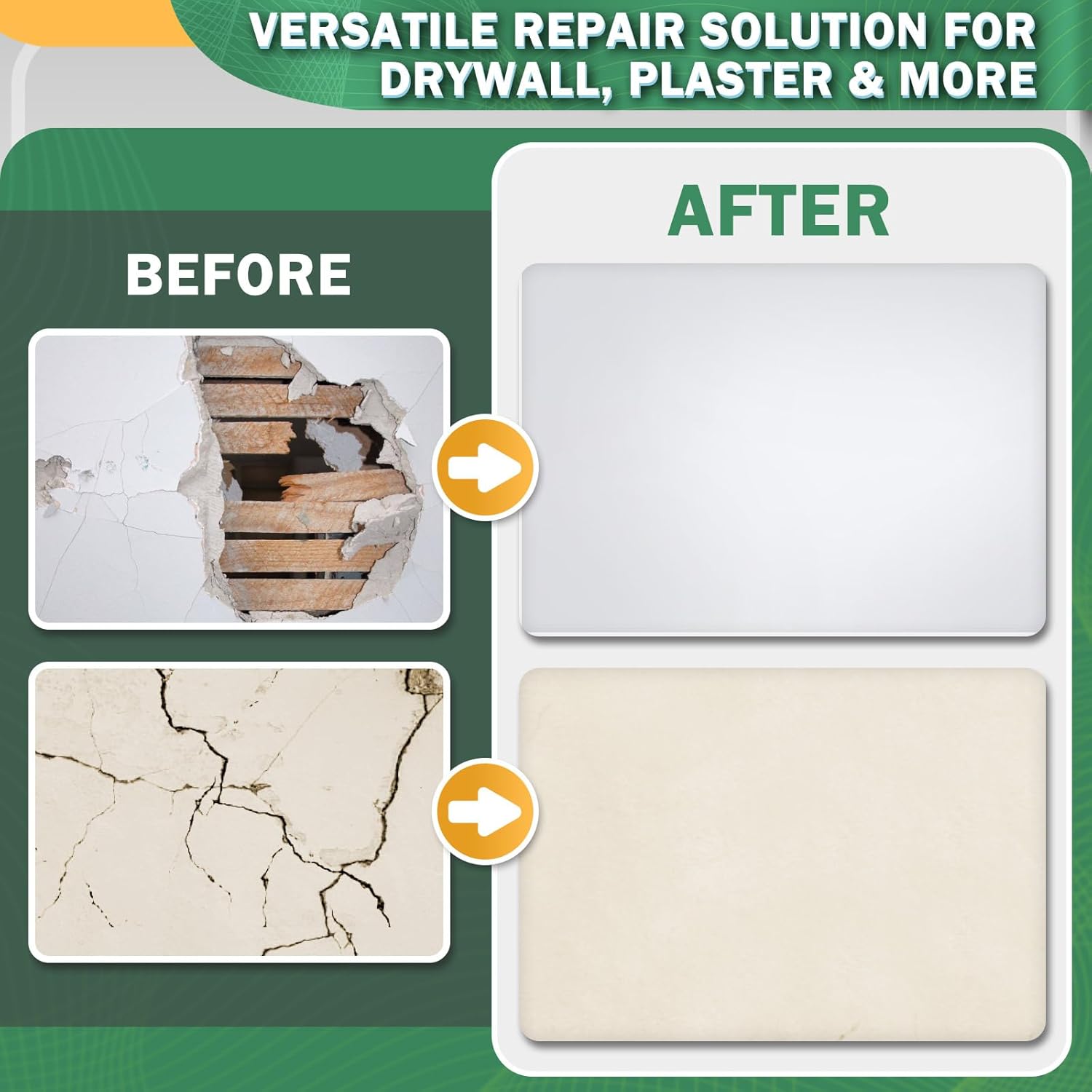 12 X 12 Inch Drywall Repair Kit - Heavy Duty Self-Adhesive Mesh Drywall Patch Kit for Large Holes, Quick & Easy Wall