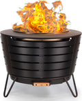 Patio Smokeless Fire Pit, 25 in Wood Burning Fire Pit with Cover