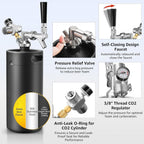128oz Black Mini Keg Growler Portable Draft Beer Dispenser System