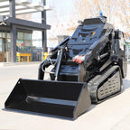 Mini Skid Steer Loader Compact Track Loader with Hydraulic Wide Bucket, Front End Loaders for Excavation Earthmoving