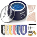 Waxing Kit for Women Men, Wax Pot Warmer Hair Removal Kit | 6 Hard Wax Beans, Full Body, Legs, Face, Eyebrows