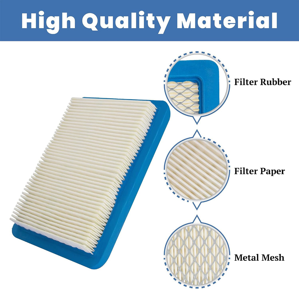 491588 Air Filter Lawn Mower Replacement, Compatible with Toro, Flat OEM Air Cleaner Cartridge, 2 Packs