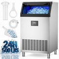 Commercial Ice Maker Machine, 500Lbs/24H Ice Machine, 125LBS Large Storage