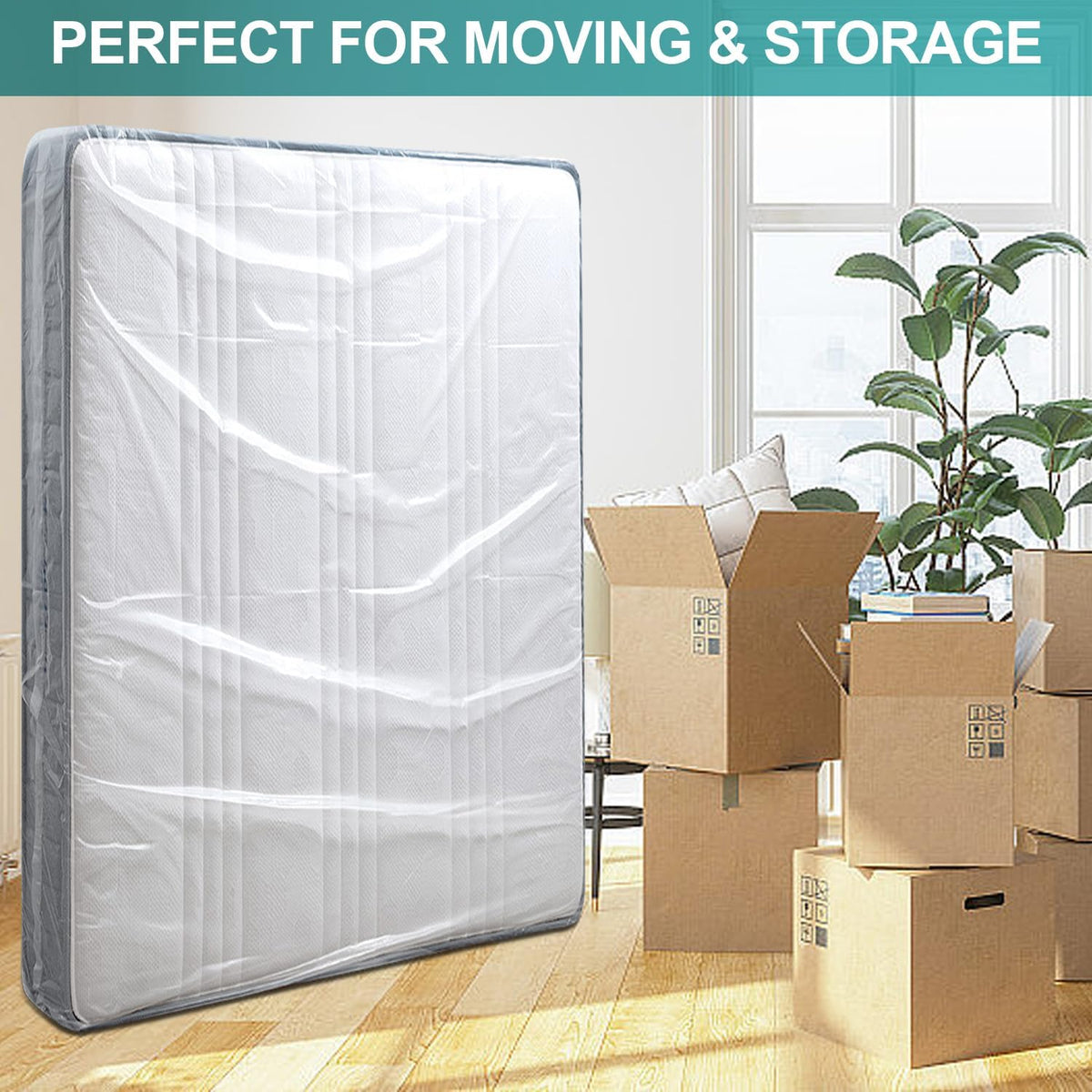 Mattress Bag for Moving Storage - Plastic Mattress Protector Cover, Twin and Full Size (1Pack, Twin/Full)