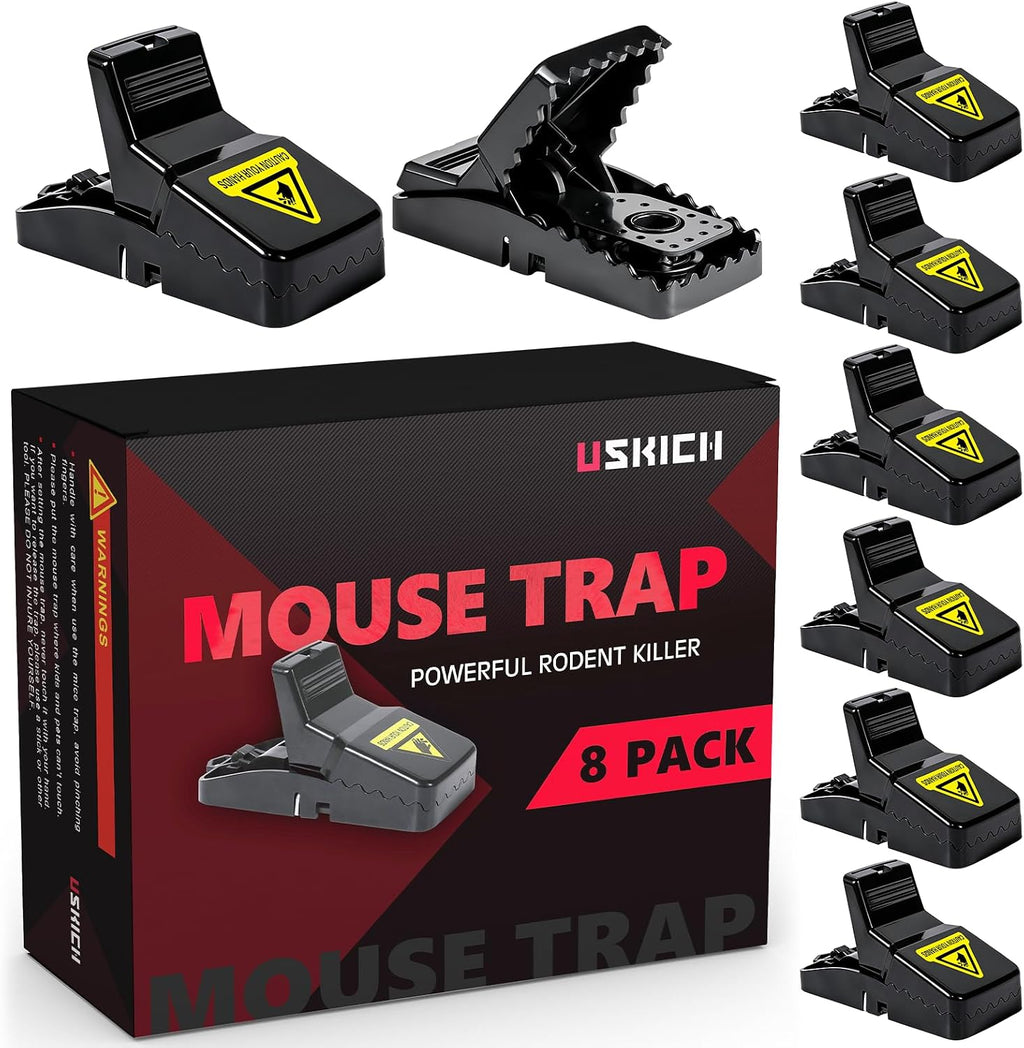 8 Pack Mouse Traps Indoor for Home, Mouse Trap for House Indoor Kill, Reusable Mice Traps, Small Rat Traps for Home