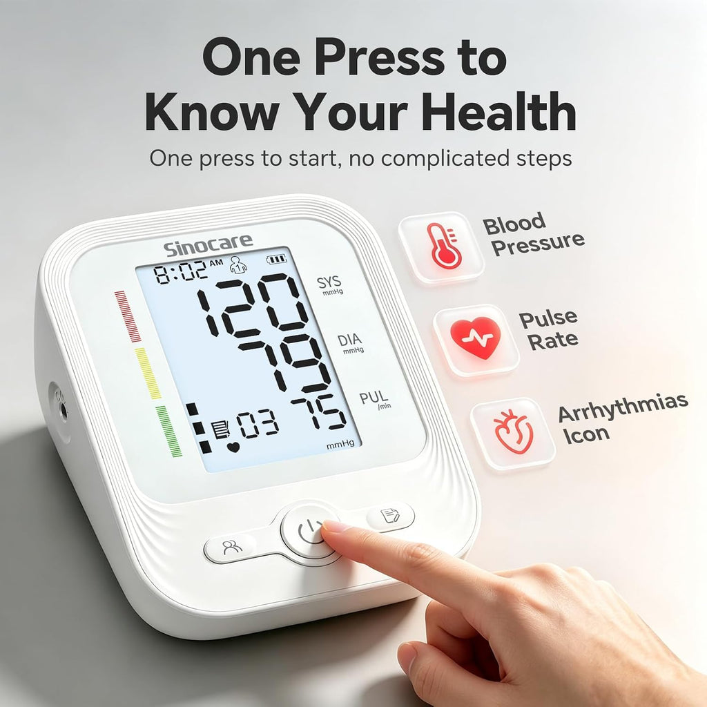 Blood Pressure Monitor, Upper Arm BP Machine, FDA Cleared