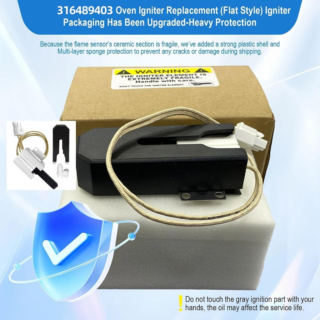 316489403 Oven Igniter for Gas Stove, for Frigidaire Oven Igniter Replacement, for Crosley for Kenmore Oven Igniter Replacement Replace 5304508786 7316489403 AP4433236 PS2364063.