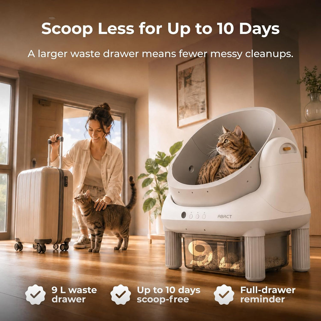 Open Top L1 Self Cleaning Litter Box,Electronic Hands-Free,Smart Robot,Automatic Cleaning Litter Box-App Control &