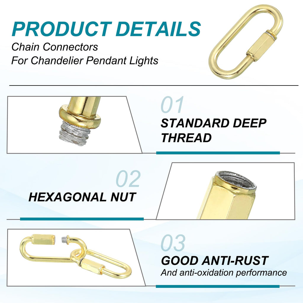 MECCANIXITY Chain Connectors 4mm Thick Pale Gold 3Pack