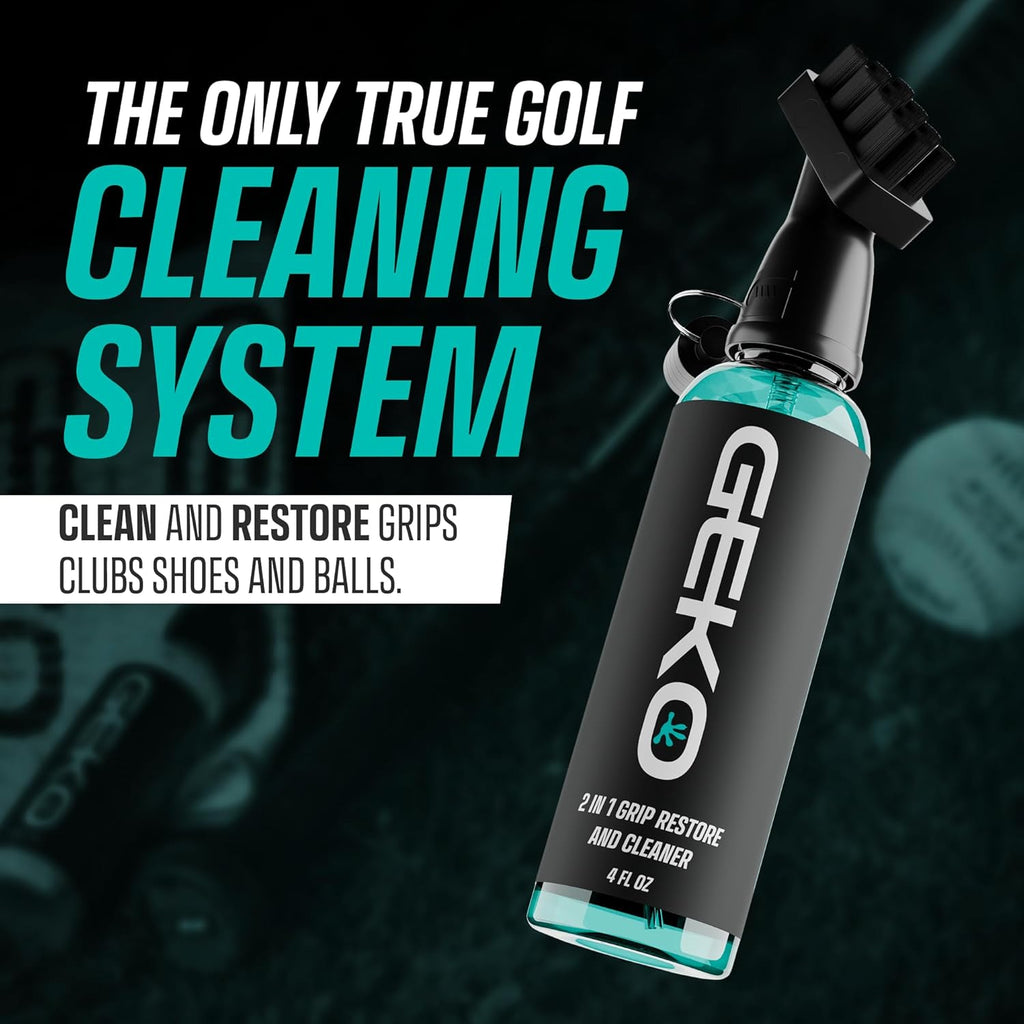 Club Brush and Cleaner System with Magnetic Attachment, Golf Club Cleaning Brush for Grooves, Grips, Irons and Balls