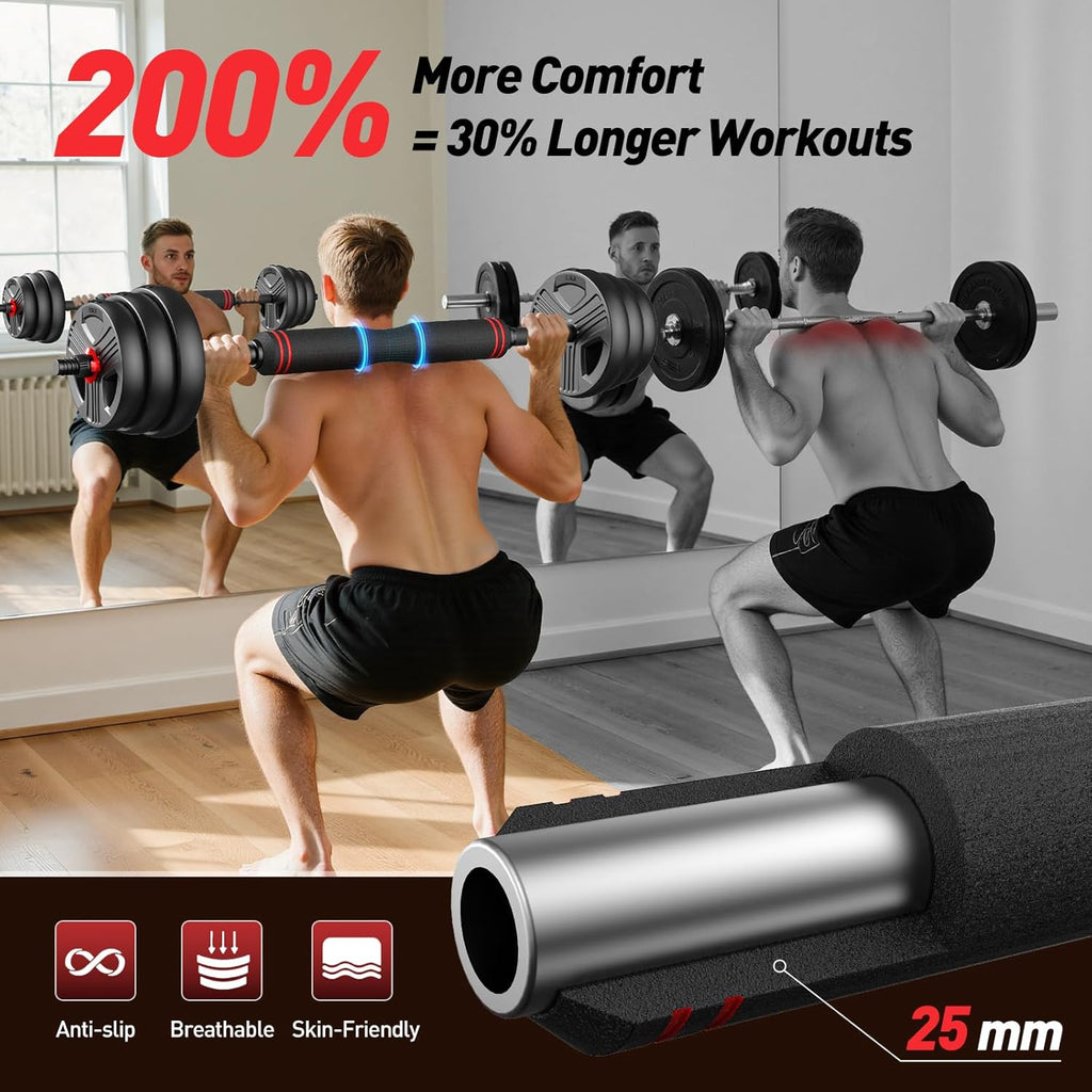 Adjustable dumbbell set,20/35/45/55/70/90lbs Free Weights set with upgraded nut, 5 in 1 Weight Set Used as