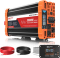 2000W Pure Sine Wave Inverter 12V DC to 120V AC, 4000W Surge | LCD Display, Dual AC and 20A Outlets, 23ft Remote