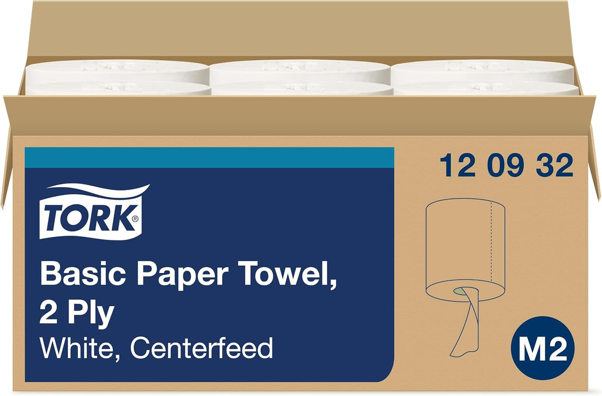 Centerfeed Paper Towel White M2, High Absorbency, 6 x 500 Sheets, 120932