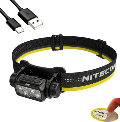 NU43 Rechargeable Headlamp, 1400 lumens USB-C Bright Lightweight for Camping, Running, or Working, with Spotlight